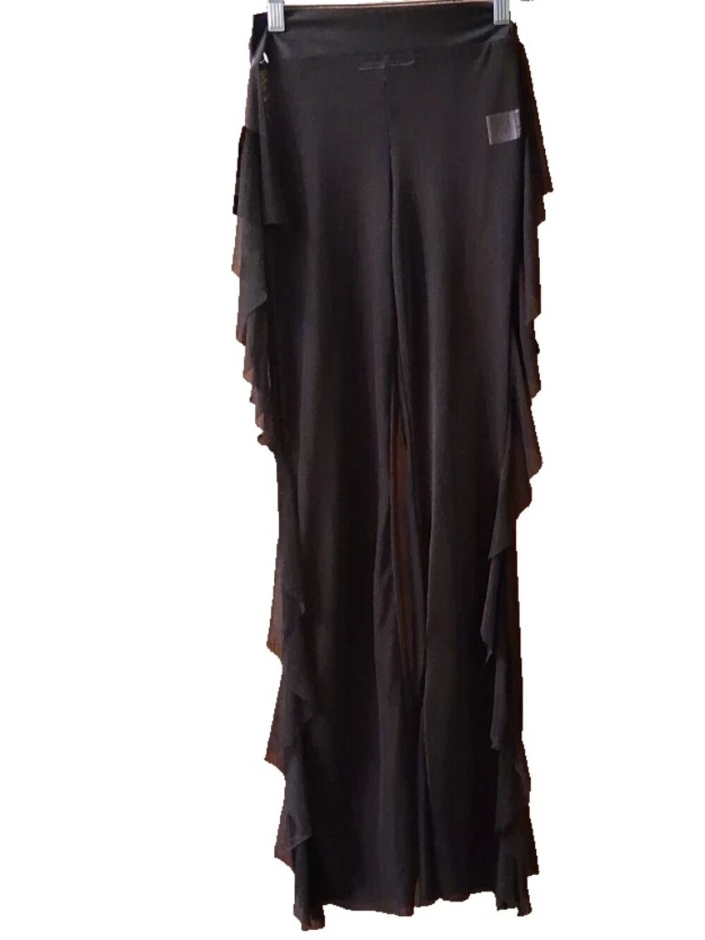 Love University Women’s Size Small Black Ruffle Mesh Swimwear Cover Up Pants